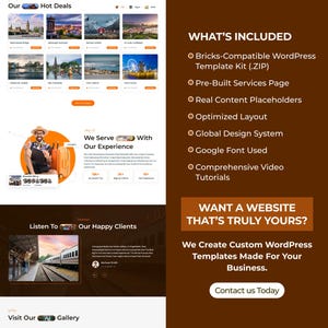 Travel Booking WordPress Bricks Builder Landing Page | Travel Agency, Tour & Vacation Website Template image 5