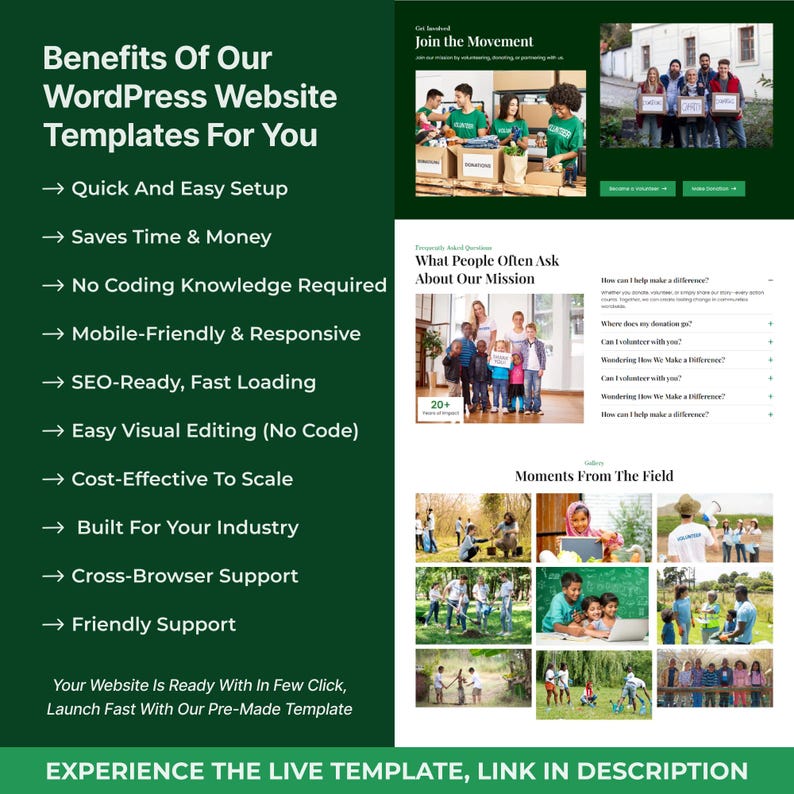 WordPress-Landingpage für wohltätige Zwecke (Bricks Builder) | Vorlage für gemeinnützige Websites, Spenden und Fundraising Bild 3