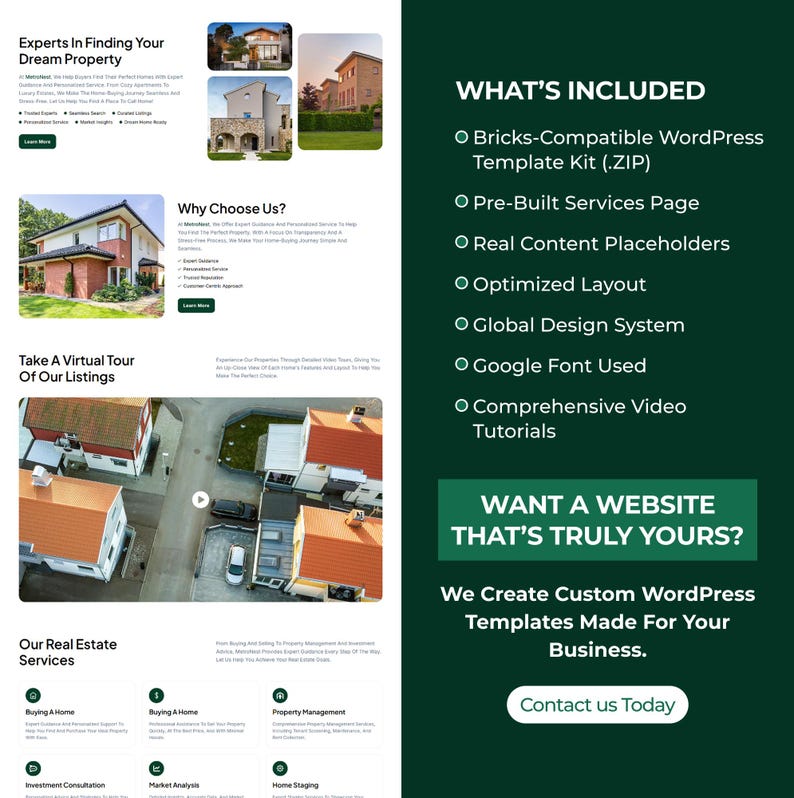 Wohnungsmakler WordPress Landing Page | Realtor & Objektliste Website Vorlage Bild 5