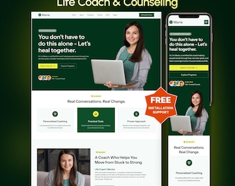Kit de plantillas de WordPress Elementor para coaches de negocios y vida / Sitio web para mentores de bienestar y entrenadores de mentalidad