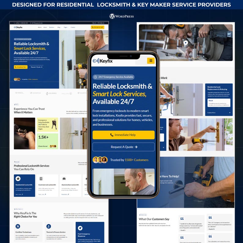 Locksmith WordPress Elementor Template Kit | Smart Lock Service, Emergency & Key Replacement Website Template image 5