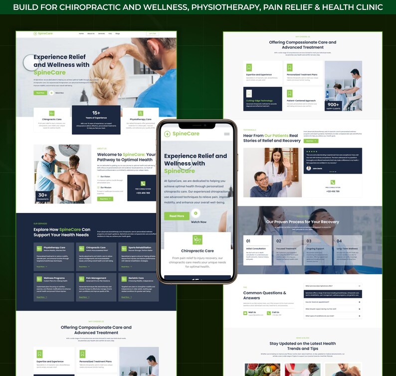 Chiropractic WordPress Bricks Builder Landing Page | Chiropractor, Back Pain & Spinal Care Website Template image 2