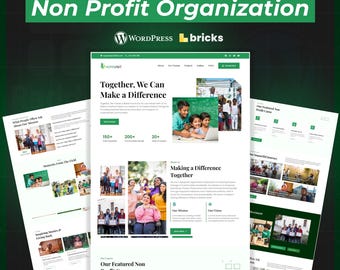 Charity WordPress Bricks Builder Landing Page | Nonprofit, Donation & Fundraising Website Template