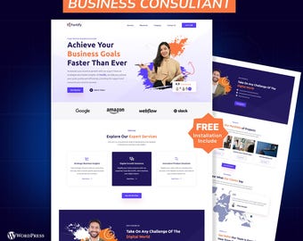 Business Consultant WordPress Elementor Landing Page Template | Corporate & Financial Website Template