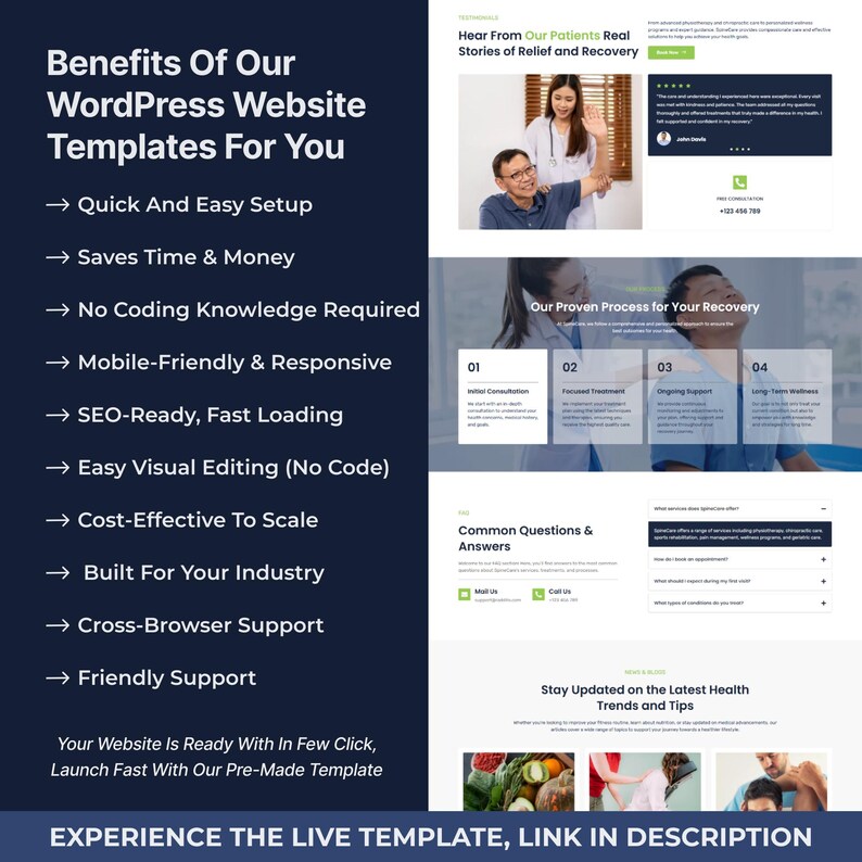 Chiropractic WordPress Bricks Builder Landing Page | Chiropractor, Back Pain & Spinal Care Website Template image 3