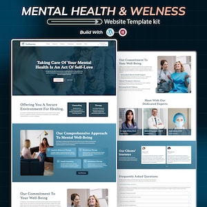 Mental Health Care Elementor WordPress Landing Page Template - Counseling, Therapy & Wellness One-Page Website Template