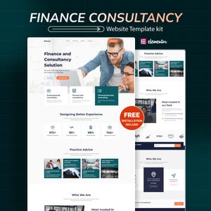 Finance Consulting WordPress Elementor Landing Page | Accounting & Financial Advisor Website Template