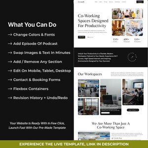 Coworking Space WordPress Bricks Builder-bestemmingspagina | Websitesjabloon voor gedeelde kantoor-, werkruimte- en vergaderruimte afbeelding 6
