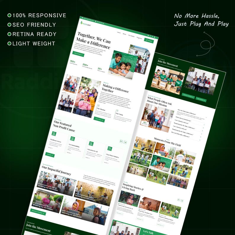 WordPress-Landingpage für wohltätige Zwecke (Bricks Builder) | Vorlage für gemeinnützige Websites, Spenden und Fundraising Bild 11