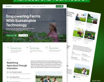 AgriTech WordPress Bricks Builder Landing Page Template | Eco Farming & Sustainable Agriculture Website Template
