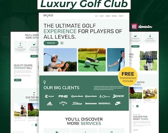 Luxury Golf Club WordPress Elementor Landing Page | Golf Course & Sports Website Template