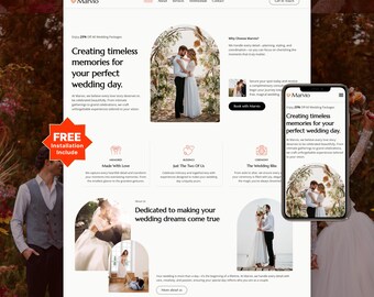 Wedding Planner WordPress Elementor Landing Page | Event Planner & Bridal One-Page Website Template