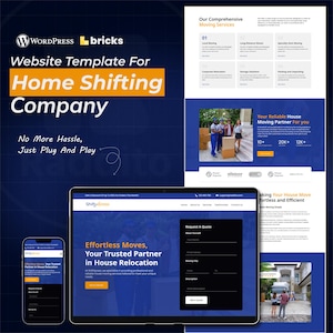 House Moving Service Bricks Builder WordPress Landing Page Template - Relocation, Moving Company & Transport Service Website Template