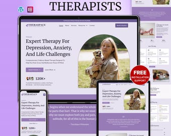 Therapist WordPress Elementor Template Kit | Psychology, Counseling & Mental Health Website Template