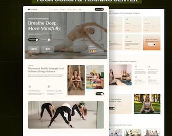 Kit di modelli per tema Elementor per WordPress Yoga / Progettazione di siti web per fitness, centri benessere, corsi di yoga e meditazione