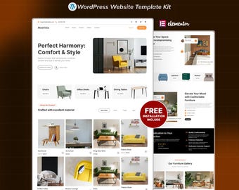 Furniture Shop WordPress Elementor Landing Page | Furniture Store & Home Decor Website Template