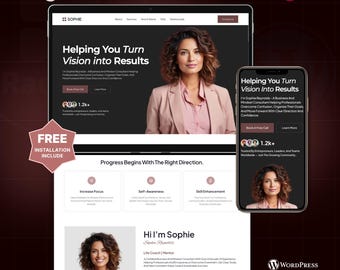 Life Coach WordPress Elementor Landing Page Template | Personal Coaching & Mentorship Website Template