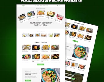 Kit de modèles de constructeur de briques WordPress pour blogueur culinaire | Modèle de site Web pour blog de recettes, livre de cuisine et planificateur de repas