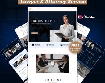 Law Firm WordPress Elementor Landing Page Template | Attorney & Legal Services Website Template