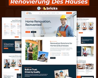Home Renovation WordPress Bricks Builder Landing Page | Contractor & Construction Website Template