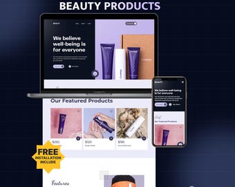 Page de destination WordPress Elementor pour boutique de cosmétiques | Modèle de site Web sur la beauté, les soins de la peau et les cosmétiques