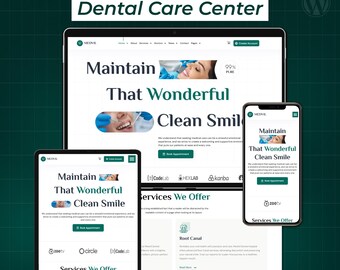 Dental Clinic WordPress Bricks Builder Template Kit | Dentist, Dental Care & Appointment Website Design