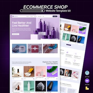 Kit de modelo para WordPress Bricks Builder para loja de produtos de saúde | Modelo de site para comércio eletrônico e suprimentos médicos