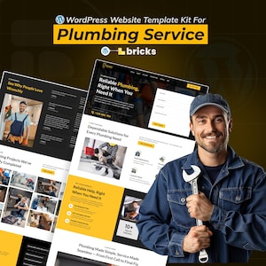 Plumbing Service WordPress Bricks Builder Landing Page | Plumber, Drain Cleaning & Pipe Repair Website Template
