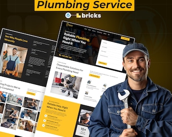 Sanitairservice WordPress Bricks Builder-bestemmingspagina | Websitesjabloon loodgieter, afvoerreiniging en pijpreparatie