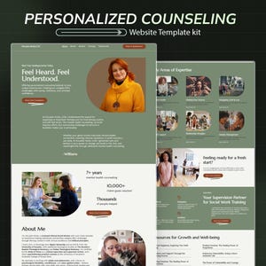 Mental Health Counselor Elementor WordPress Landing Page Template - Therapy, Psychology & Wellness One-Page Website Template
