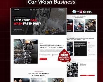 Carwash WordPress Elementor Landing Page Template | Auto Detailing & Fahrzeugreinigung Website Template