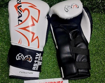 Guanti da boxe stile RS11 – Guanti da allenamento originali in vera pelle, guanti da sparring con lacci, attrezzatura per kickboxing e muay thai