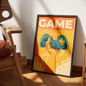 Retro Game Controller Print: Gamer Room Decor (Digital Download)