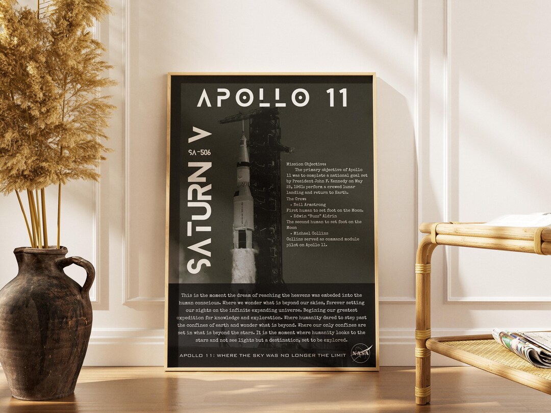 Apollo 11 Moon Landing Poster: Vintage NASA Space Art (digital Download