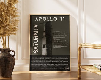 Apollo 11 Mondlandung Poster: Vintage NASA Weltraum Kunst (Digitaler Download)