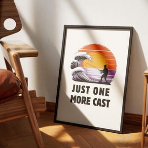 Retro Fishing Art Print: Moody Cabin Decor (Digital Download)