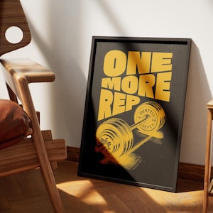 Motivational Gym Poster: Vintage Barbell, Fitness Wall Art (Digital Download)
