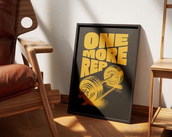 Motivational Gym Poster: Vintage Barbell, Fitness Wall Art (Digital Download)