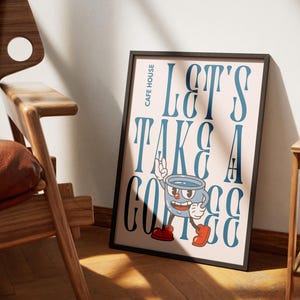 Coffee Retro Wall Art Kitchen wall decor Coffee Lover gift Decor Trendy Retro Poster Maximalist Wall Art Vintage Poster Café Wall Art