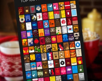 Cartaz da lista de desejos dos 100 melhores filmes: download digital da lista de filmes interativos