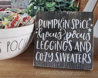 Pumpkin Spice Sign, Hocus Pocus Sign, Halloween Decor, Fall Decor
