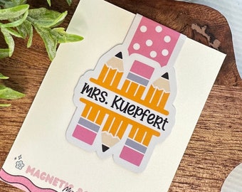 Teacher Magnetic Bookmark, Custom Name Teacher Gift, Bookish Girlie Magnetic Bookmark, Bookish Gift, Reading, Bookmark, Teacher Appreciation