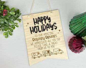 Holiday Delivery Driver Thank You Sign, Snack Door Hanger