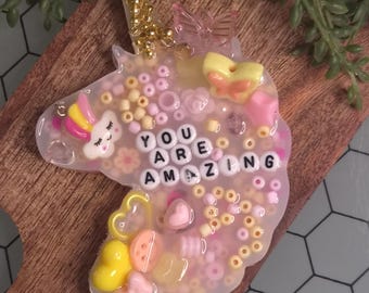 Silicone Picky Pad, Unicorn Beaded Fidget Toy, Stress Relief Bracelet Kit