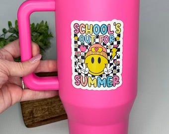 Schools Out For Summer Magnetic Tumbler Sticker, Flexible Magnet, Teacher Gift, Thermos Decoration, Tumbler Magnet, Funny Vinyl Sticker
