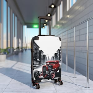 Vintage Car Suitcase - Classic Travel Luggage, Retro Baggage for Adventurers, Gift for Car Lovers, Travel Style, Holiday Packing