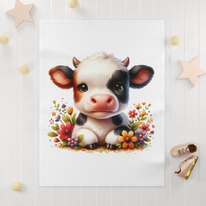 Adorable Cow Baby Blanket | Soft Fleece Infant Throw | Nursery Decor | Farmhouse Baby Gift | Cute Animal Blankie | Baby Shower Gift