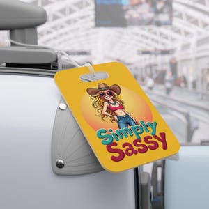 Sassy Luggage Tags for Fun Travelers, Colorful Travel Accessories, Unique Gift for Jetsetters, Baggage Identification, Vacation Essentials