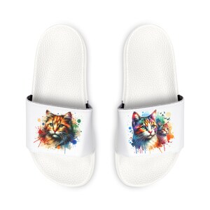 Cat Print Strap Sandals: Women&#39;s Beach Shoes, Cat Lover Gift