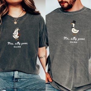Mr And Mrs Silly Goose Tee, Comfort Colors, Newlywed Matching Couple Shirt, Bride And Groom Funny Honeymoon Tshirt, Wedding Gift Anniversary image 7